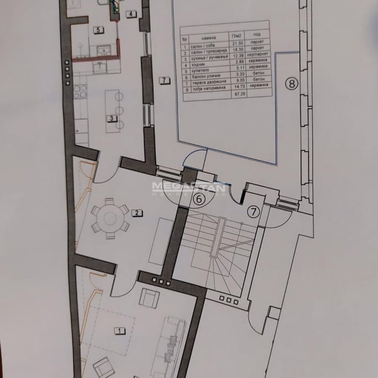 Dvosoban stan na prodaju, Beograd Centar, Beograd, 87m², 1. sprat, 289.900 €