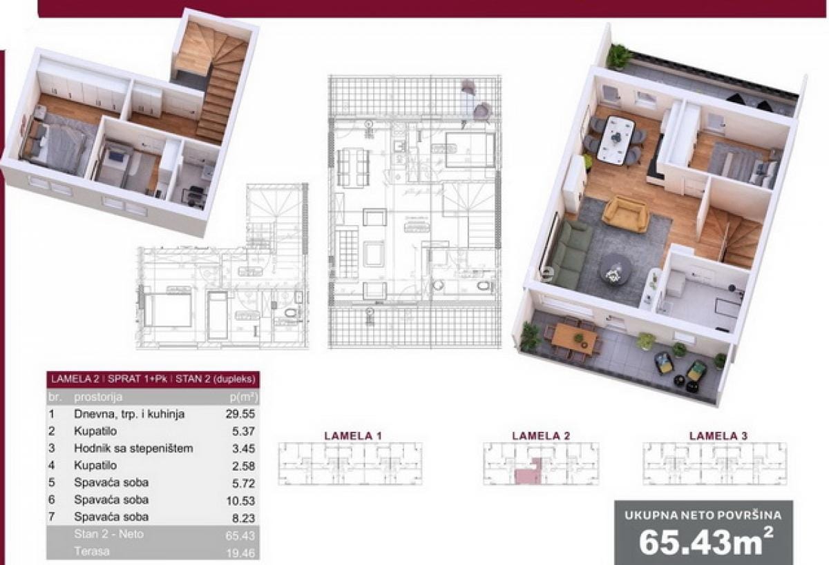 Stan Prodaja Novi Sad  65 m2