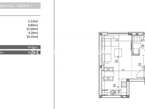 Stan Prodaja Novi Sad  40 m2