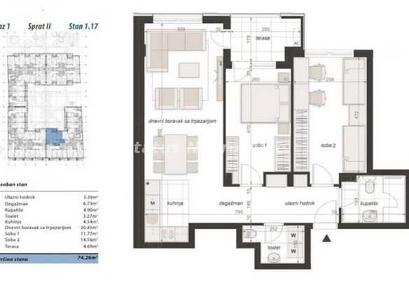 Stan Prodaja Novi Sad  74 m2