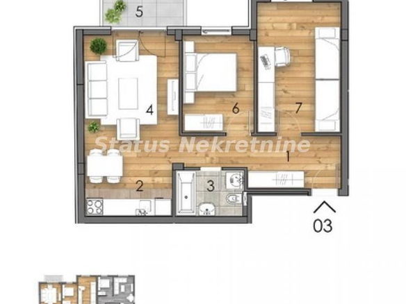Stan Prodaja Novi Sad  61 m2