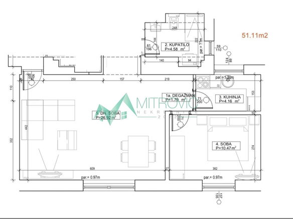 Stan Prodaja Novi Sad  51 m2