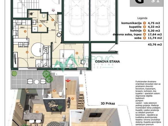 Stan Prodaja Sremska Kamenica  41.5 m2