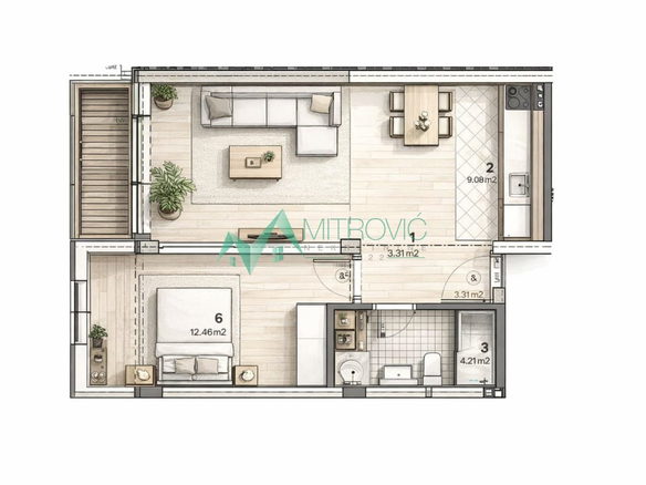 Stan Prodaja Novi Sad  46 m2