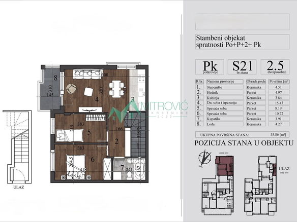 Stan Prodaja Novi Sad  55.86 m2