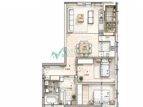 Stan Prodaja Novi Sad  60 m2