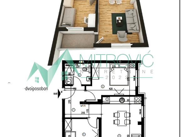 Stan Prodaja Novi Sad  53 m2