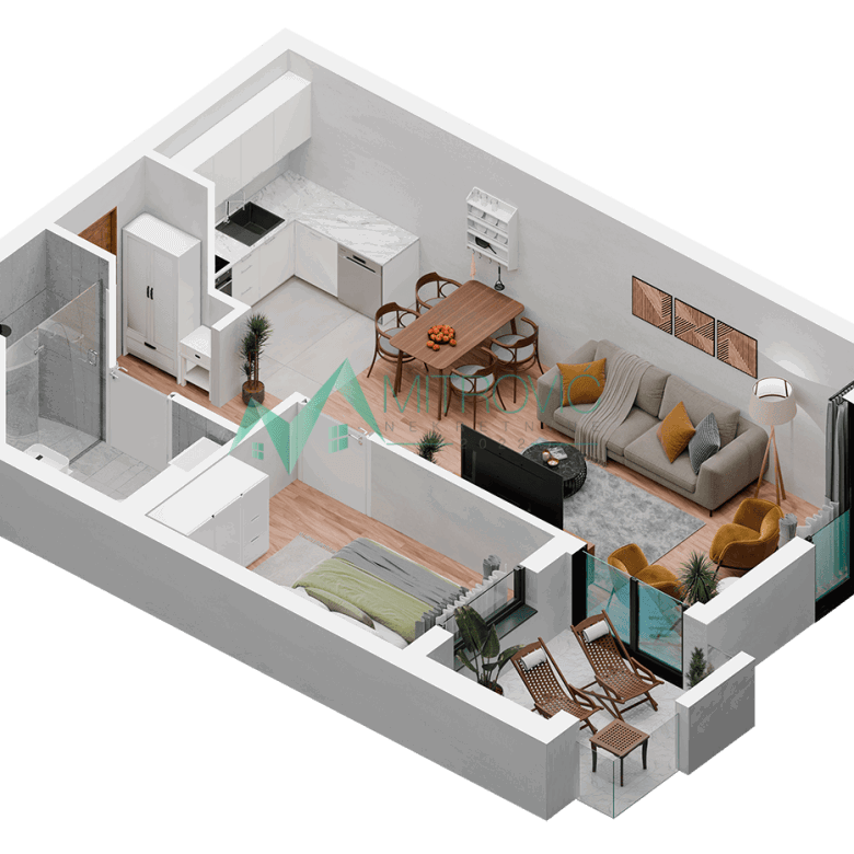 Dvosoban stan na prodaju, Podbara, Novi Sad, 46m², 157.200 €