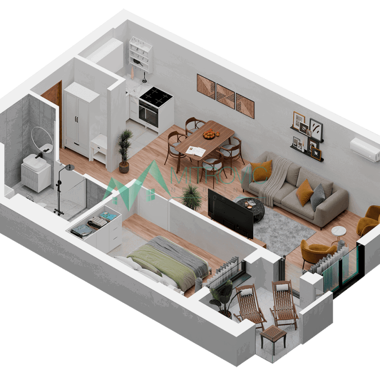 Dvosoban stan na prodaju, Podbara, Novi Sad, 44m², 148.780 €