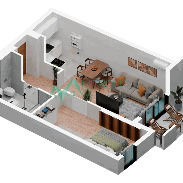 Dvosoban stan na prodaju, Podbara, Novi Sad, 46m², 157.510 €