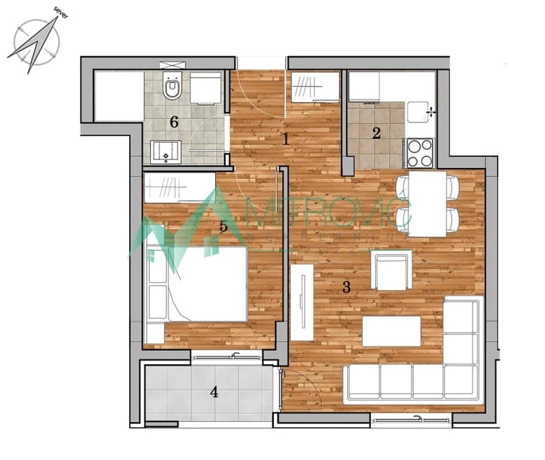 Dvosoban stan na prodaju, Telep, Novi Sad, 42m², 127.455 €