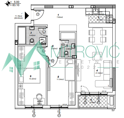 Trosoban stan na prodaju, Telep, Novi Sad, 70m², Prizemlje, 175.710 €