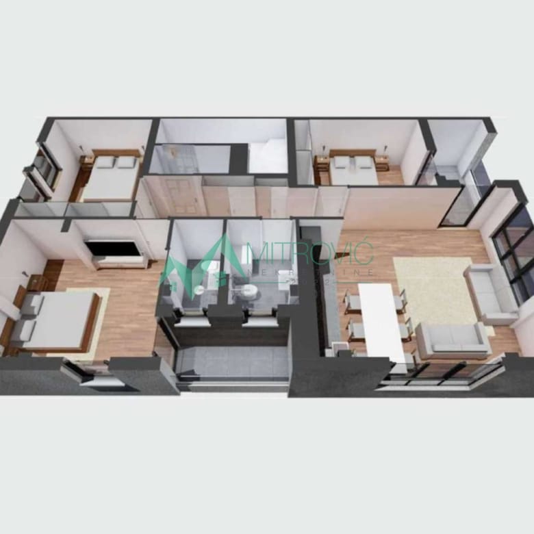 Četvorosoban stan na prodaju, Telep, Novi Sad, 82m², 232.256 €
