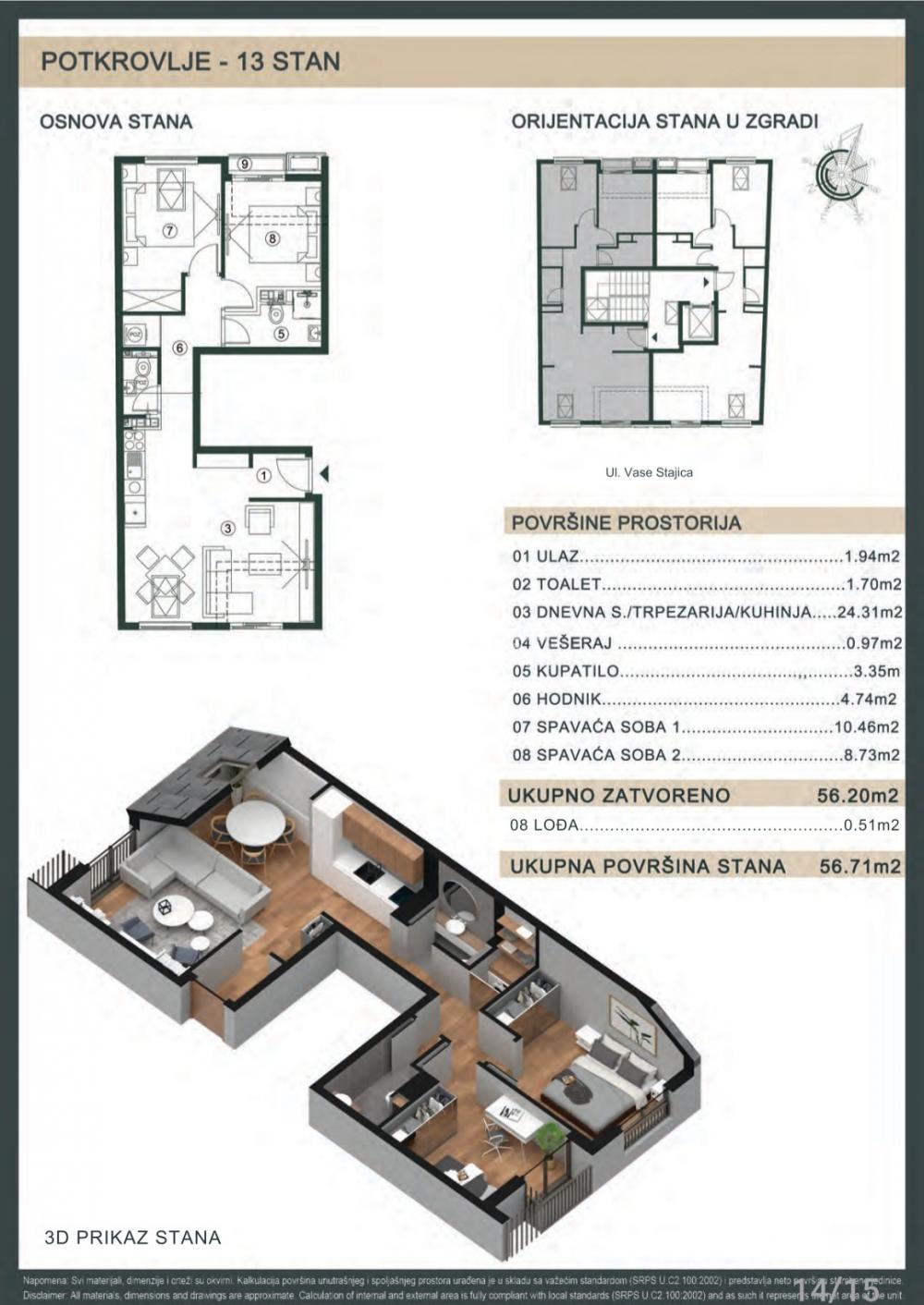 108096874-3-20251208154104 Dvoiposoban stan na prodaju, Banovo Brdo, Beograd, 57m², 180.337 €