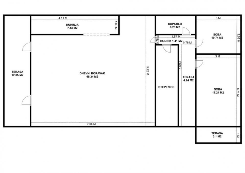 Trosoban stan na prodaju, Borča, Beograd, 111m², 1. sprat, 185.000 €