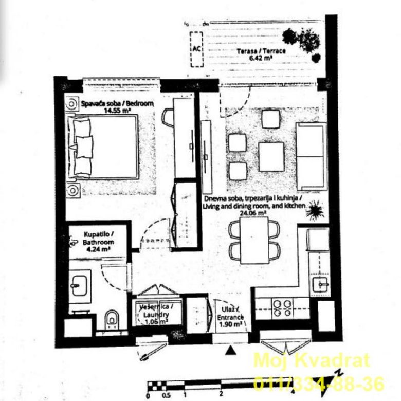 Dvosoban stan na prodaju, Beograd na Vodi, Beograd, 55m², 10. sprat, 330.000 €