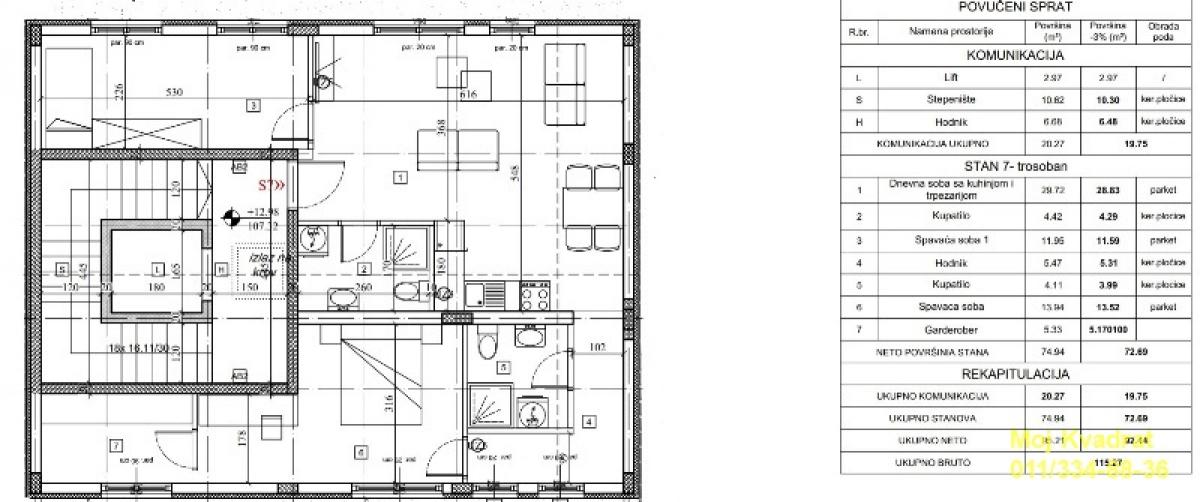 actionimagesite31agencykvadratimg65a2fzcy0c-stan-7-zemun Trosoban stan na prodaju, Sutjeska, Beograd, 75m², 206.085 €
