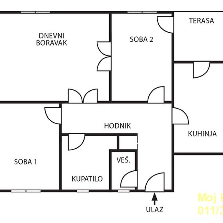 Dvosoban stan na prodaju, Dedinje, Beograd, 57m², 280.000 €