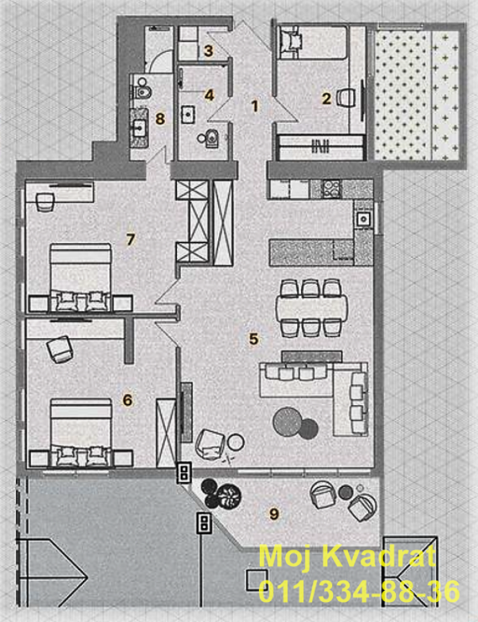 Četvorosoban stan na prodaju, Dedinje, Beograd, 218m², 1.131.572 €