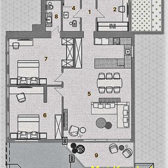 Četvorosoban stan na prodaju, Dedinje, Beograd, 218m², 1.131.572 €