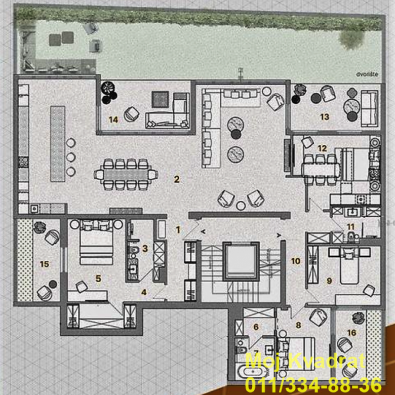 Petosoban stan na prodaju, Dedinje, Beograd, 237m², 1.234.584 €