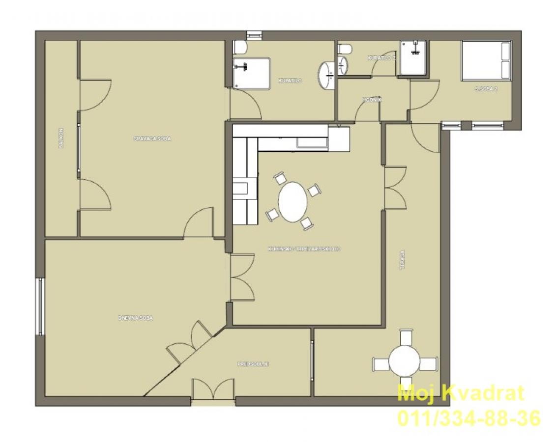 Trosoban stan na prodaju, Zeleni Venac, Beograd, 110m², 430.000 €