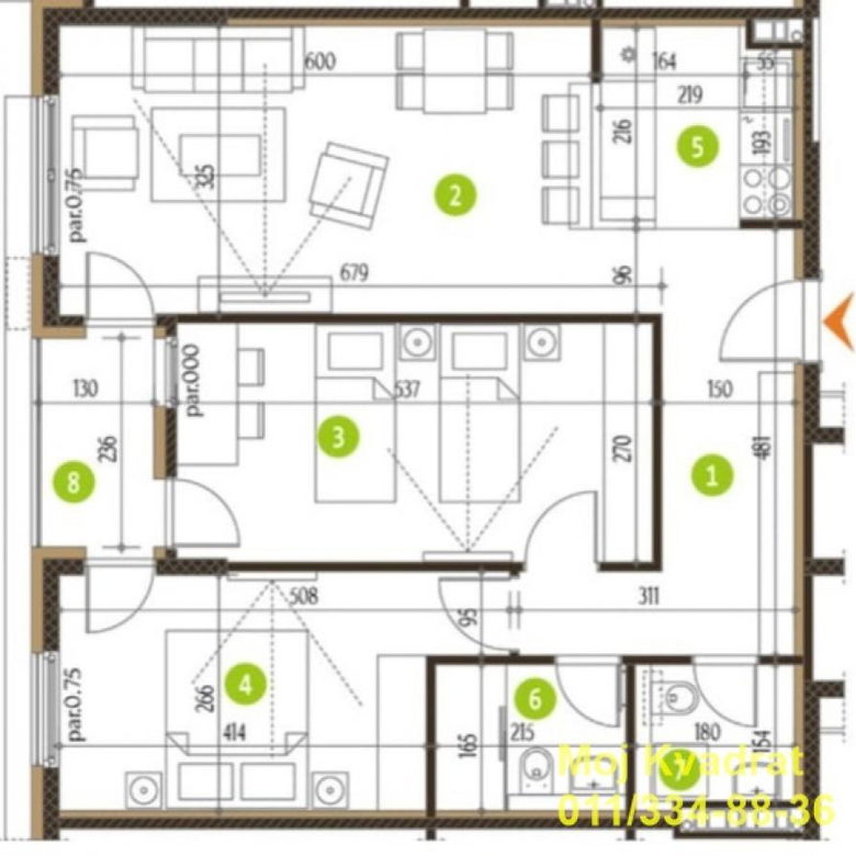 Trosoban stan na prodaju, Tošin Bunar, Beograd, 71m², 295.000 €