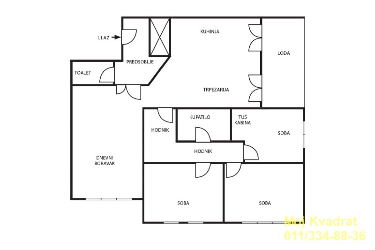 Četvorosoban stan na prodaju, Denkova Bašta, Beograd, 99m², 380.000 €
