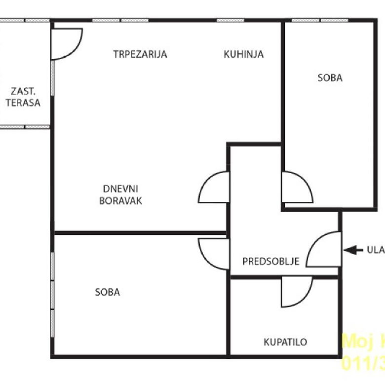 Trosoban stan na prodaju, Filmski Grad, Beograd, 61m², 187.000 €