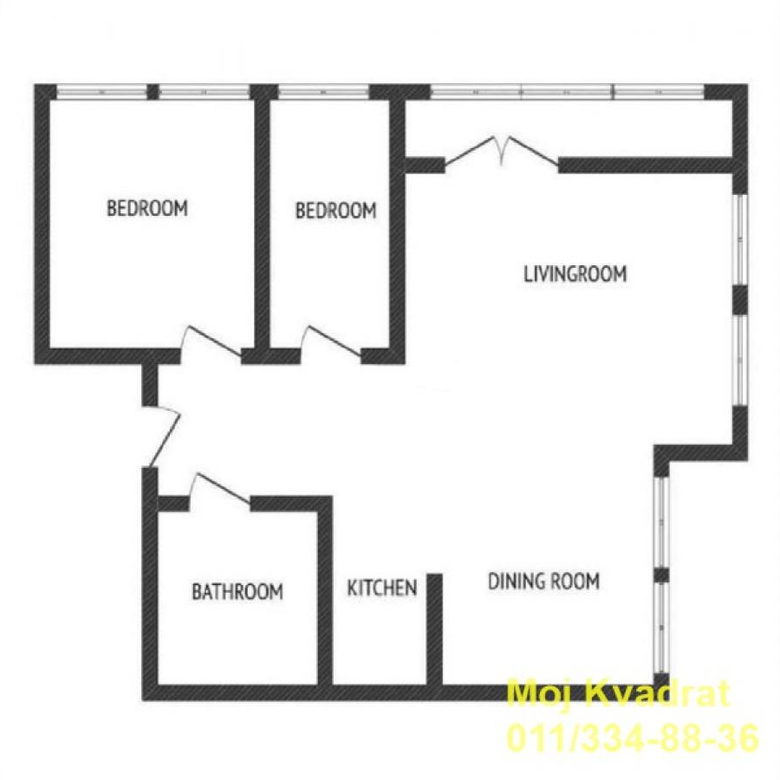 Trosoban stan na prodaju, Zeleno Brdo, Beograd, 53m², 199.920 €
