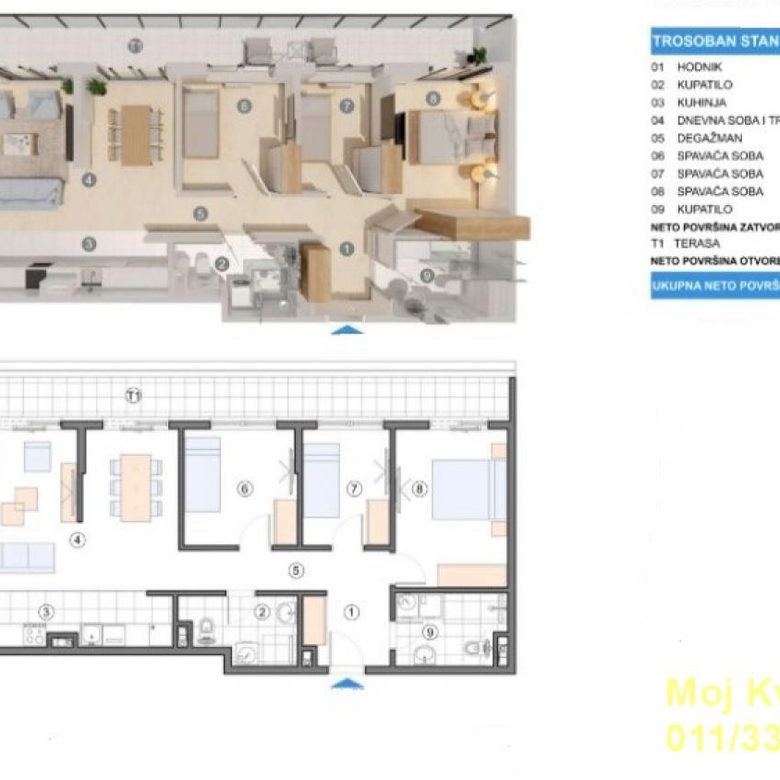 Trosoban stan na prodaju, Gornji Grad, Beograd, 115m², 327.750 €