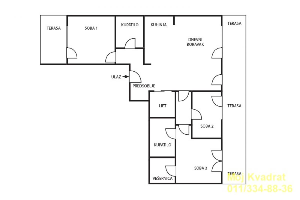 Troiposoban stan na prodaju, Vukov Spomenik, Beograd, 92m², 420.000 €