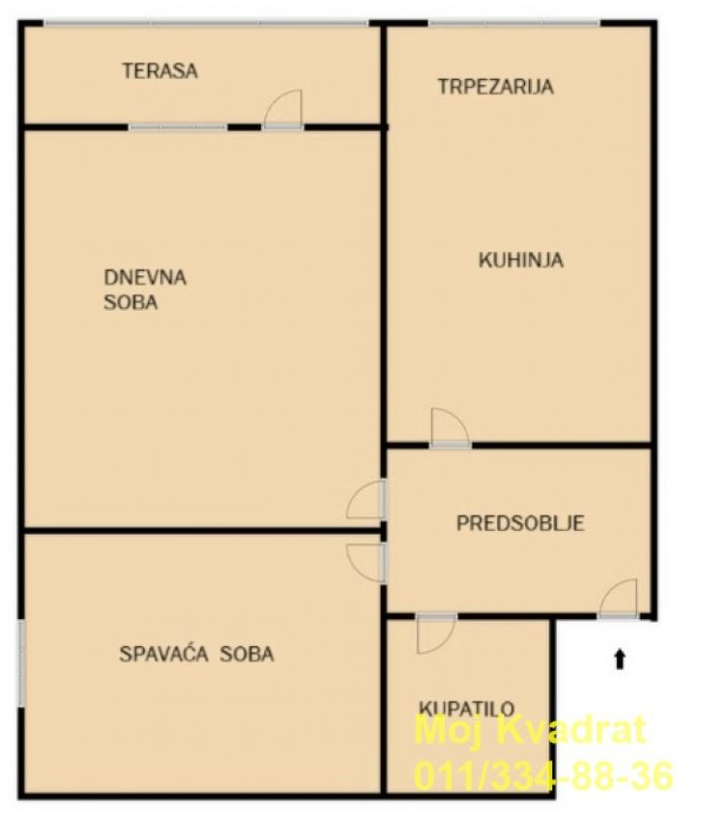 Dvosoban stan na prodaju, Karaburma, Beograd, 51m², 149.000 €