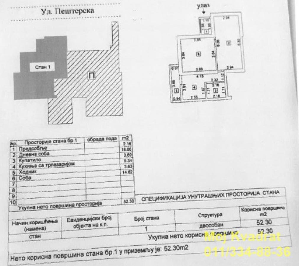 Dvosoban stan na prodaju, Mali Mokri Lug, Beograd, 62m², 130.000 €