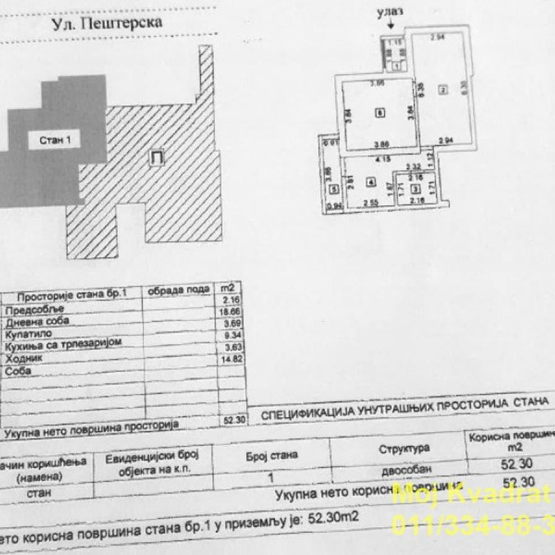 Dvosoban stan na prodaju, Mali Mokri Lug, Beograd, 62m², 130.000 €