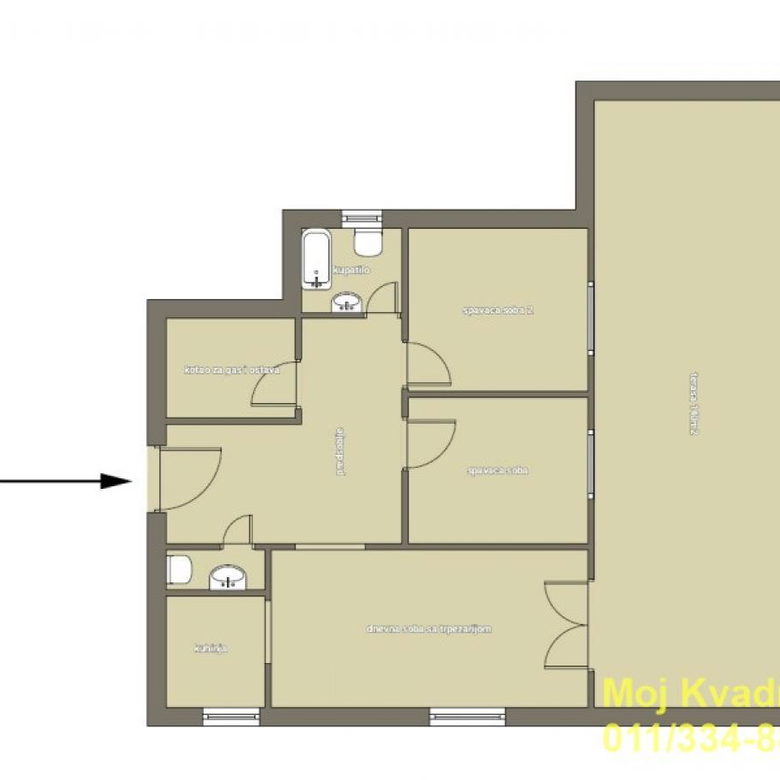 Trosoban stan na prodaju, Voždovačka Crkva, Beograd, 70m², 230.000 €