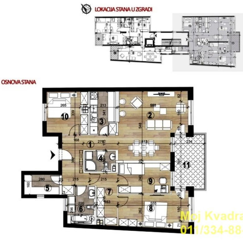 Četvorosoban stan na prodaju, Vukov Spomenik, Beograd, 110m², 415.800 €