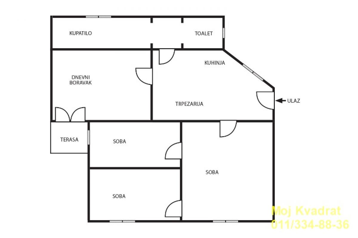 Četvorosoban stan na prodaju, Skadarlija, Beograd, 77m², 2. sprat, 285.000 €