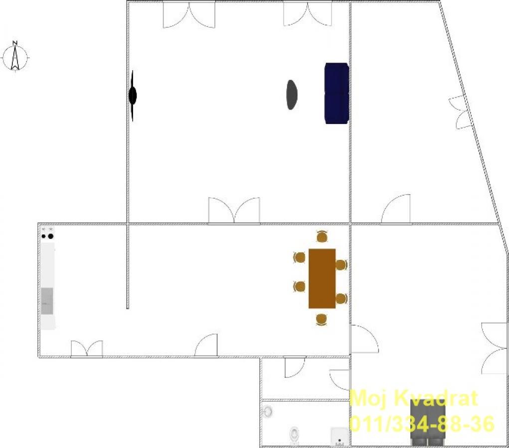 Petosoban stan na prodaju, Kosančićev Venac, Beograd, 164m², 738.000 €