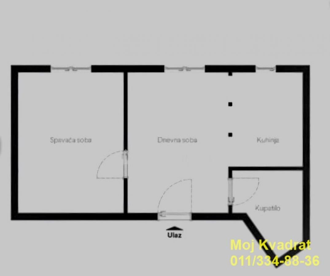 Dvosoban stan na prodaju, Đeram Pijaca, Beograd, 37m², 1. sprat, 109.800 €