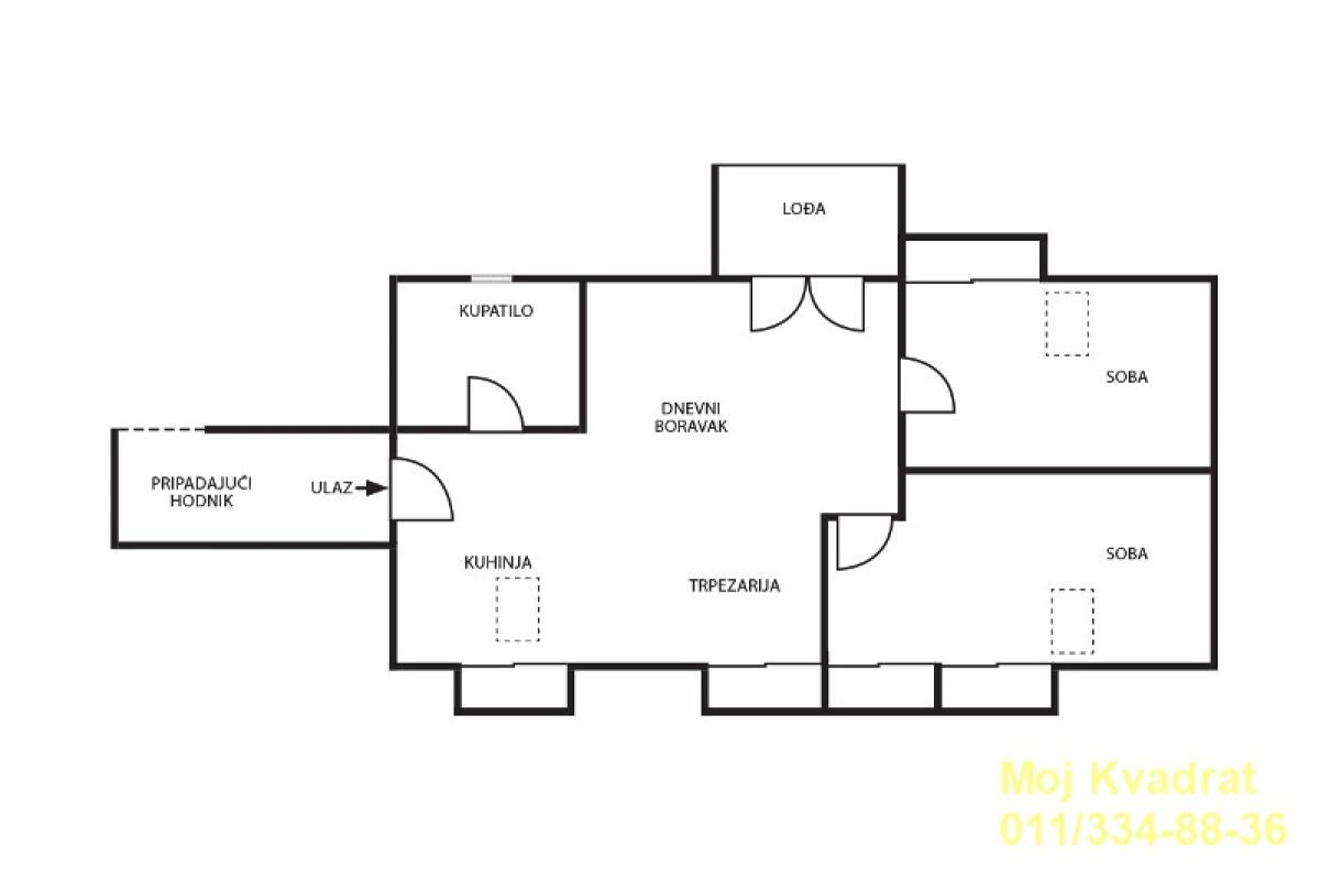 Trosoban stan na prodaju, Veliko Gradište, 75m², 75.600 €