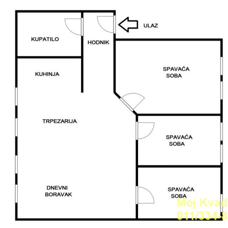 Troiposoban stan na prodaju, Karaburma, Beograd, 64m², 159.500 €