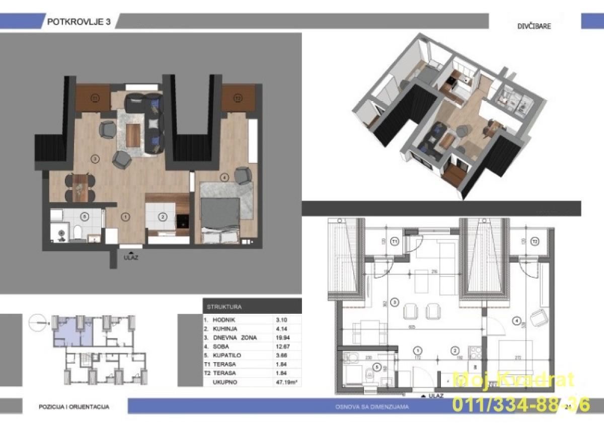 Dvosoban stan na prodaju, Divčibare, Valjevo, 47m², 94.000 €