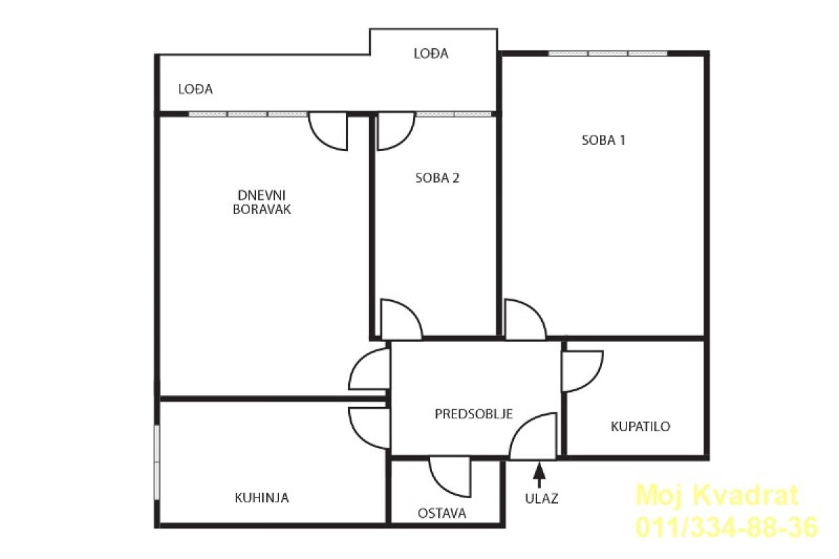Trosoban stan na prodaju, Karaburma, Beograd, 68m², 153.000 €
