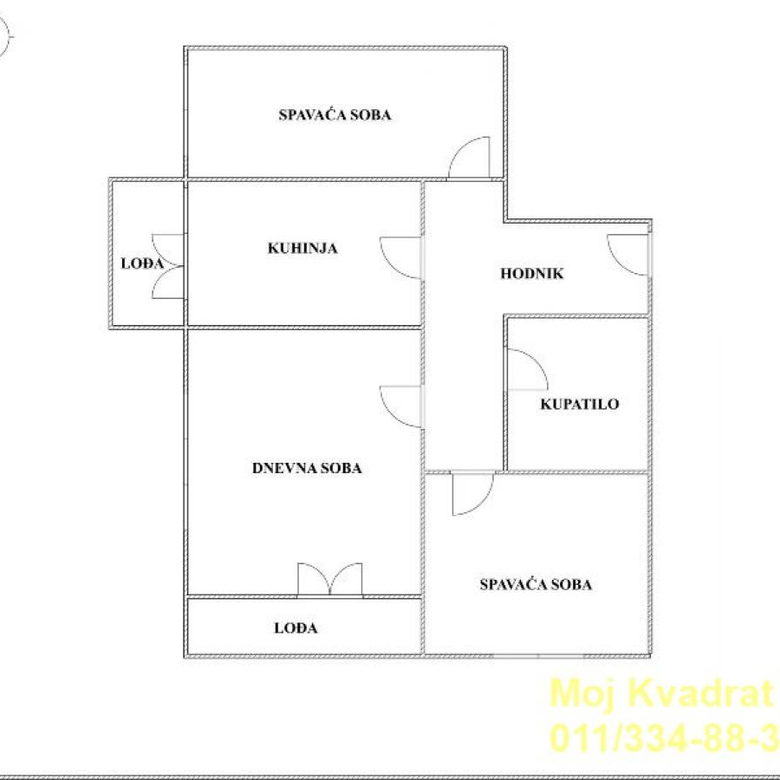 Trosoban stan na prodaju, Banovo Brdo, Beograd, 75m², 210.000 €