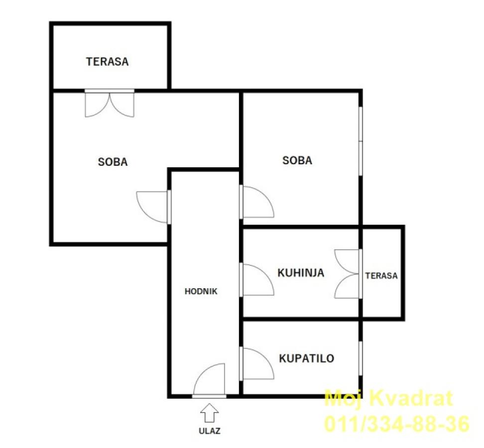 Dvosoban stan na prodaju, Karaburma, Beograd, 54m², 136.000 €