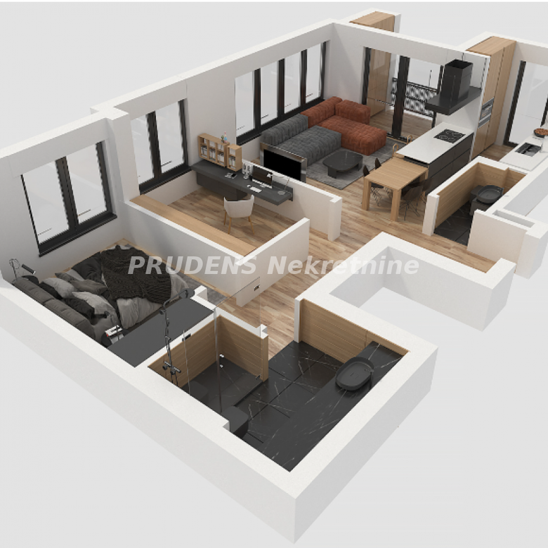 Trosoban stan na prodaju, Banovo Brdo, Beograd, 79.45m², 277.380 €
