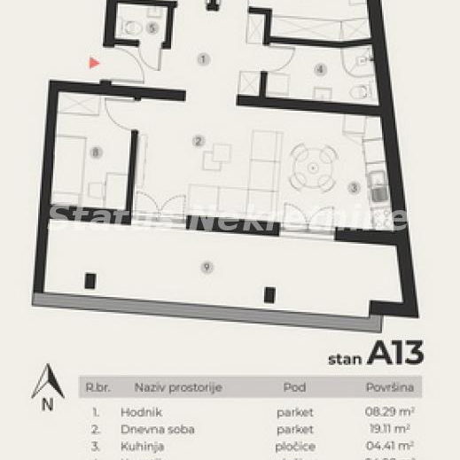 Četvorosoban stan na prodaju, Podbara, Novi Sad, 92m², 251.100 €