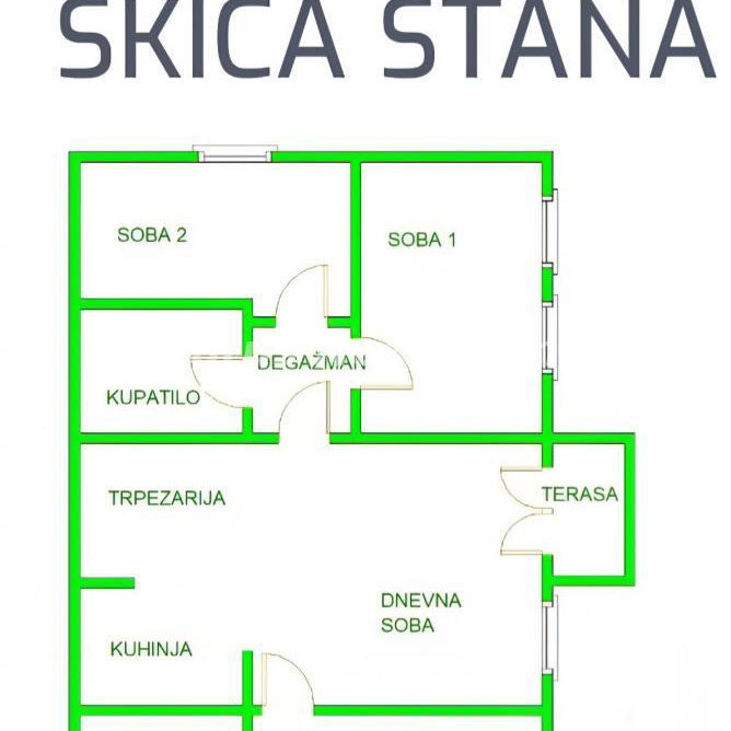 Trosoban stan na prodaju, Nova Detelinara, Novi Sad, 63m², 184.370 €