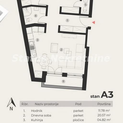 Četvorosoban stan na prodaju, Podbara, Novi Sad, 71m², 201.100 €